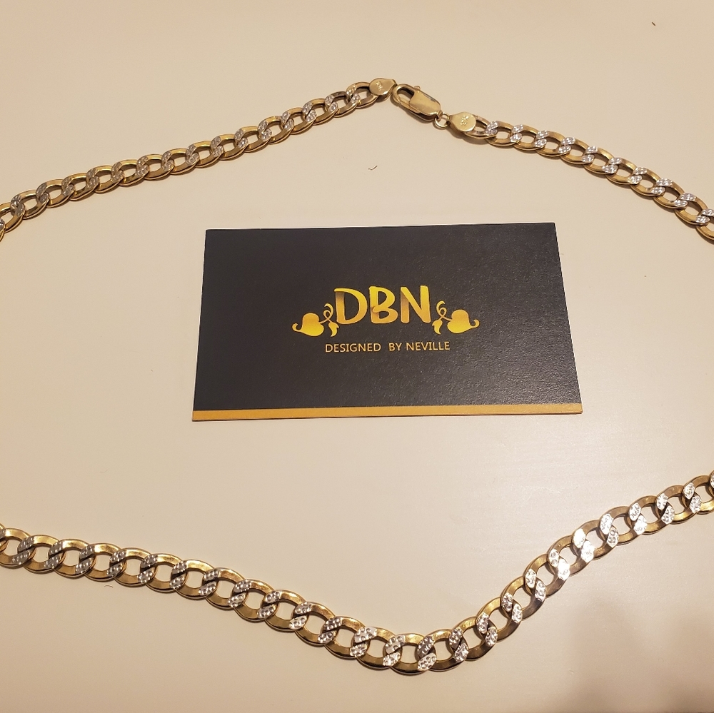 Genuine  solid  10K Yellow Gold 8-9 mm Miami Cuban